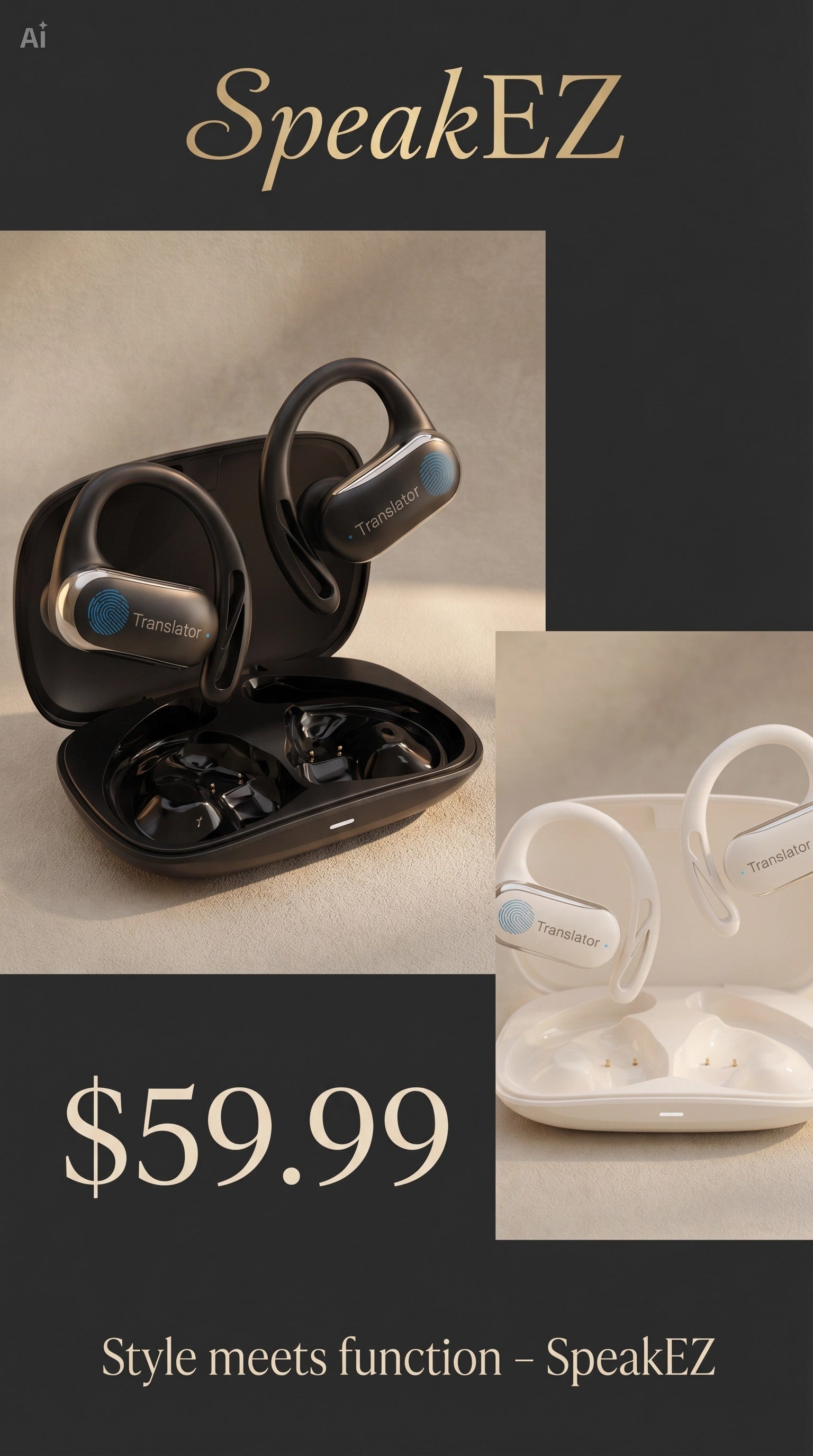 SpeakEZ AI Translation Earbuds – Break Language Barriers Instantly 🌍