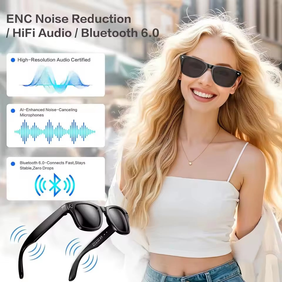 New4K Ultra HD AI Glasses Men Chat IP65 Waterproof Voice Assistant AI Transmission 800W Camera Bluetooth Call Smart Glasses 2025